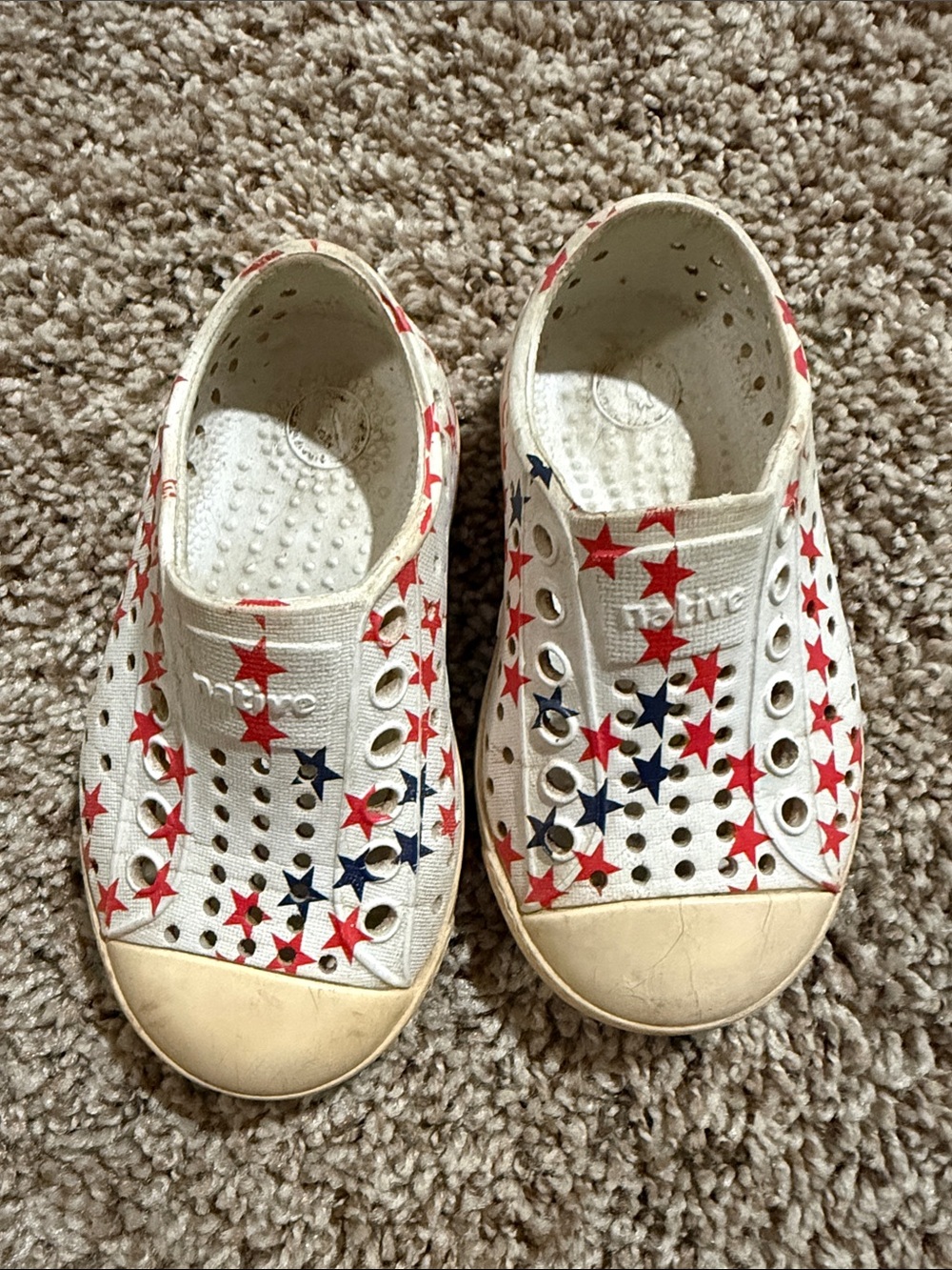 Kids White Slip-On Stars Canvas Shoes